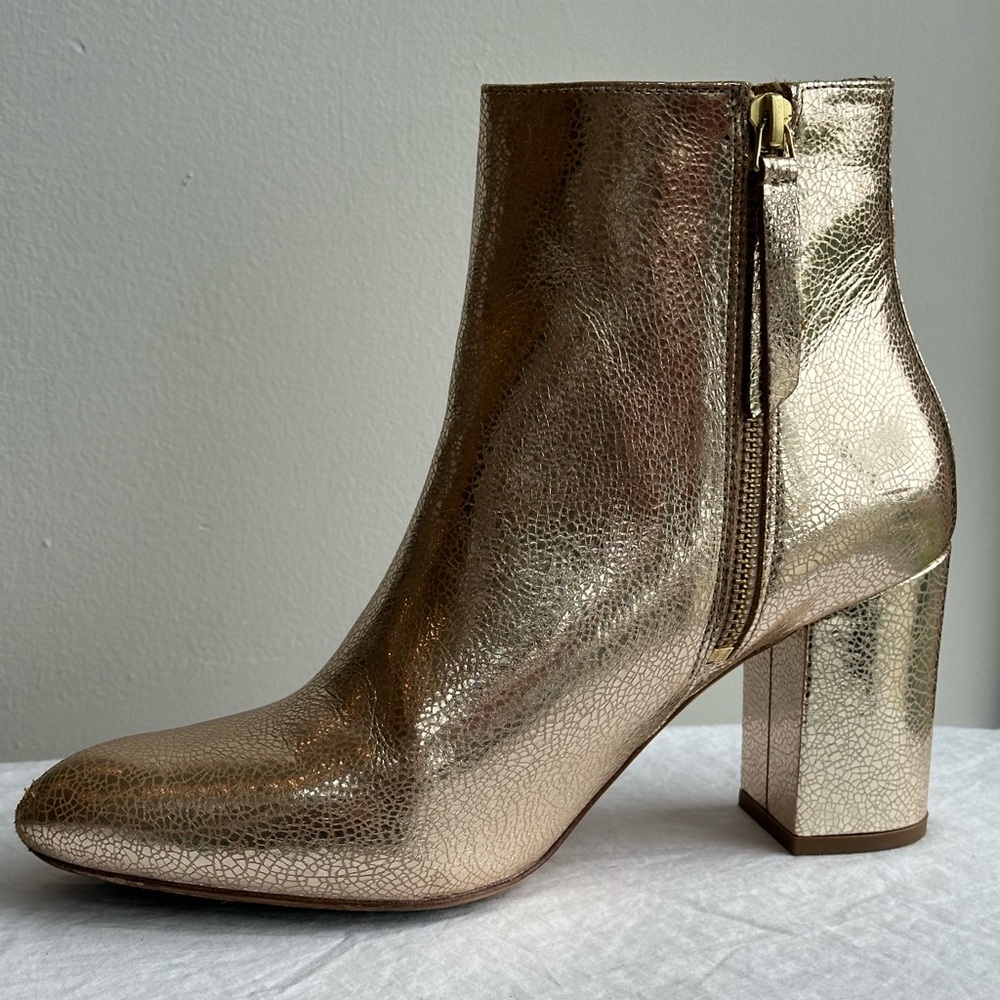 Bobbies gold heeled boots, size EU 39 / US 7.5